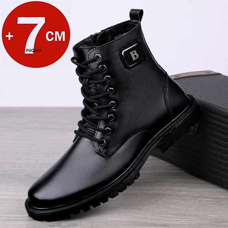 Men'S Shoes Daily Use - Stivali rialzati in vera pelle da