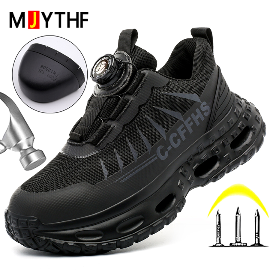 Work Boot Steel Toe - Scarpe Antinfortunistiche da Donna con Bottone