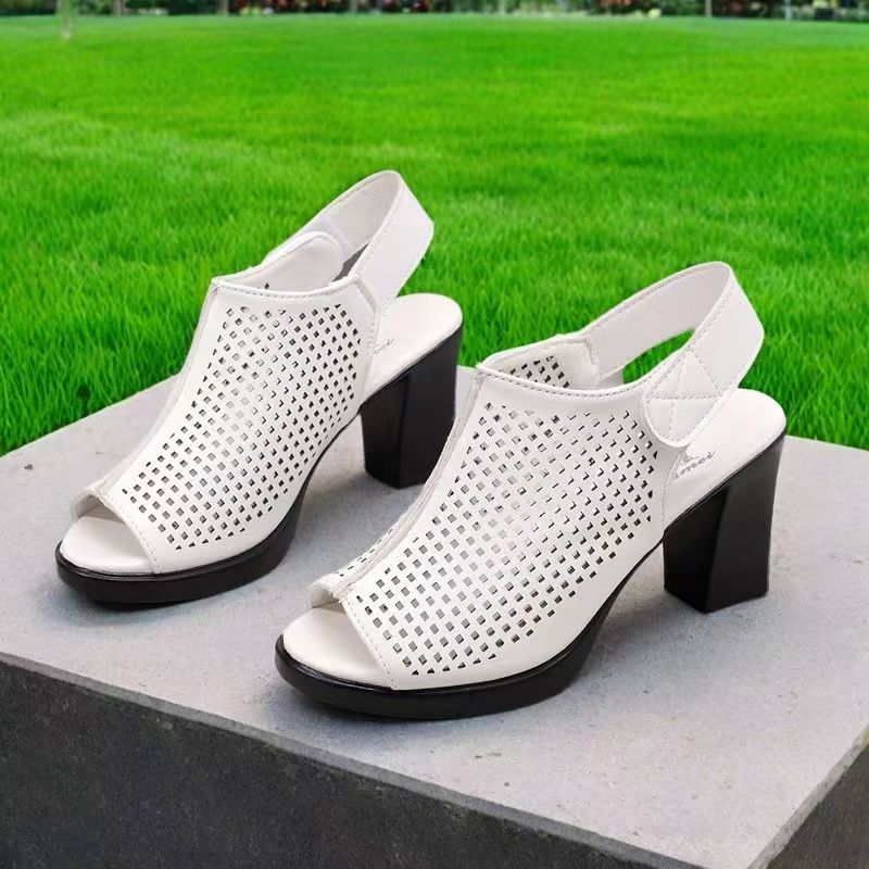 Velcro Strap Sandal - Sandali da donna con tacco alto