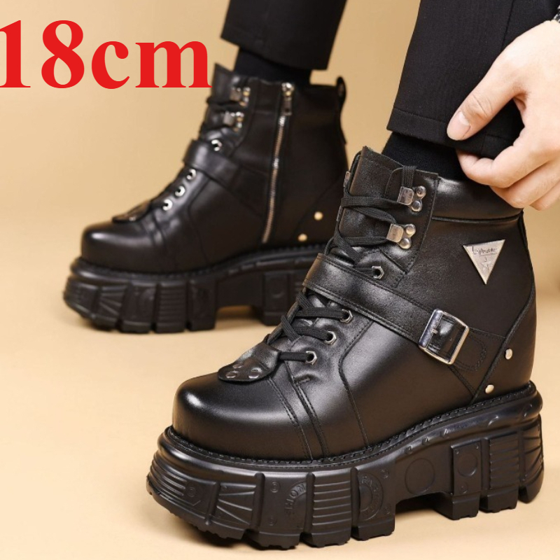 Stivali da Moto in Vera Pelle  - Men'S Shoes Dq recensione e prezzo