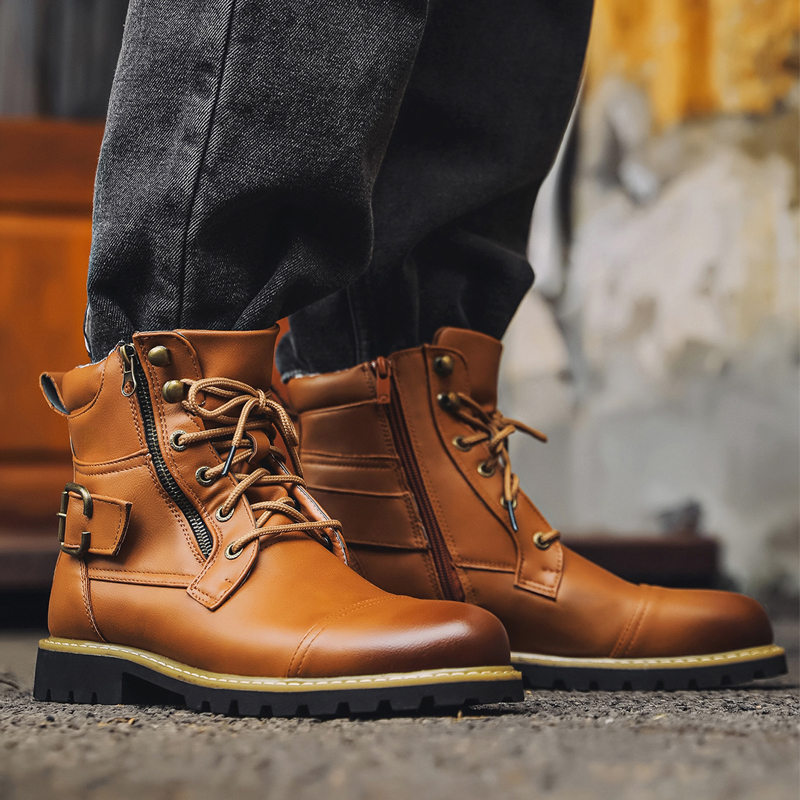 Stivali da uomo in pelle di qu - Men'S Shoes Dq recensione e prezzo
