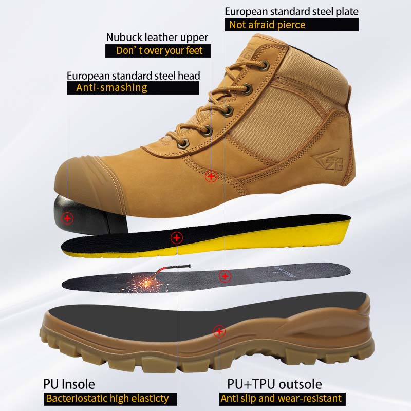 Stivali da uomo in vera pelle, - Work Boot Steel Toe recensione e prezzo