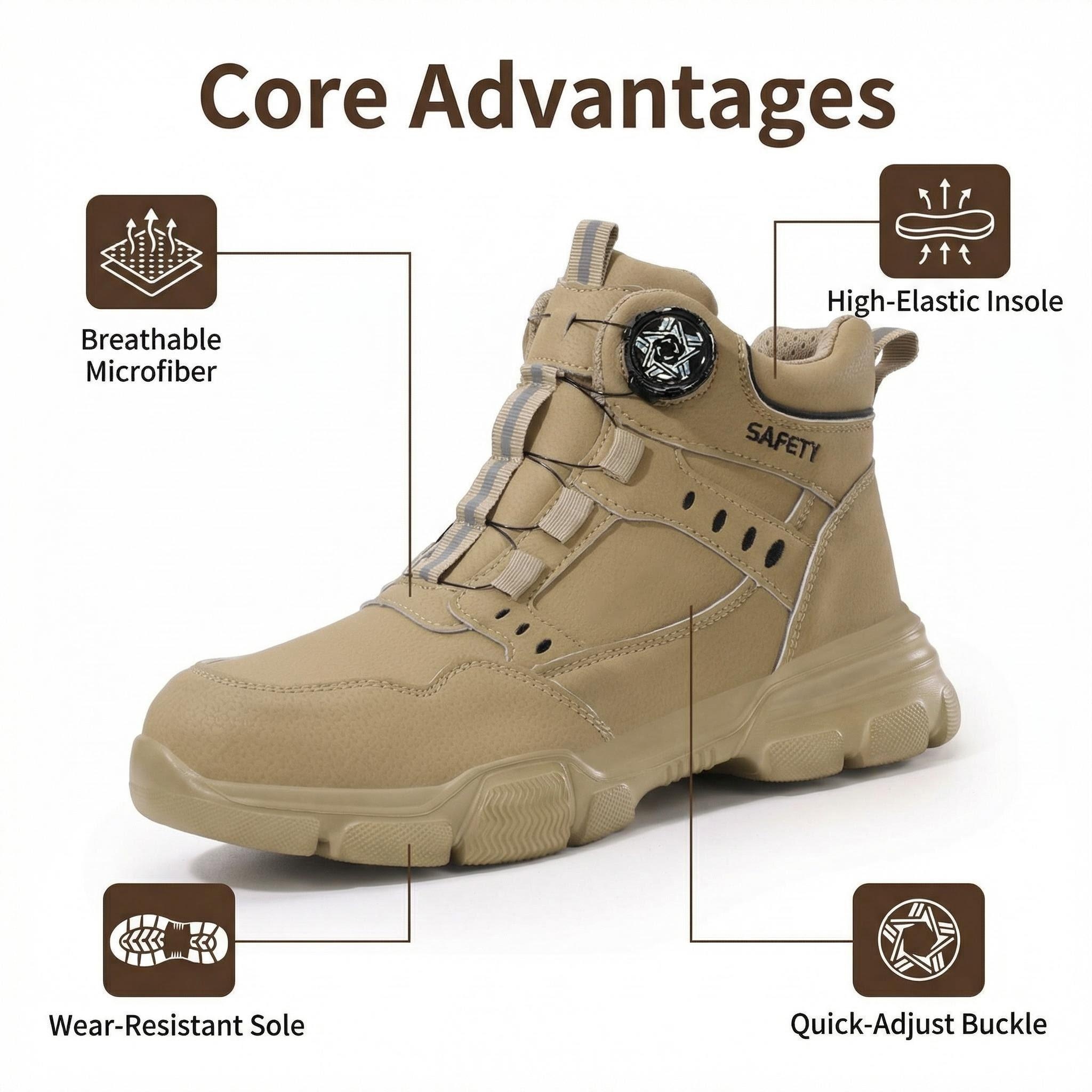 Stivali di Sicurezza in Pelle  - Work Boot Steel Toe recensione e prezzo